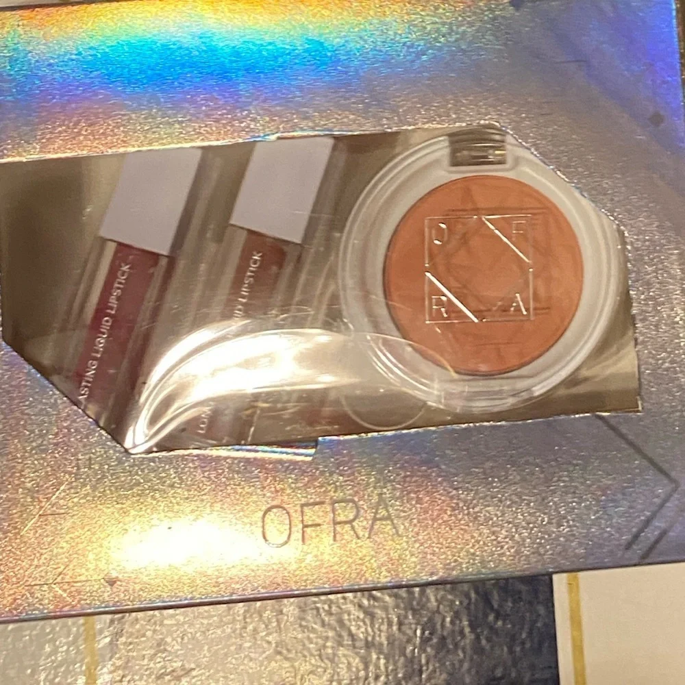 OFRA Lip Gloss and Blush Set Deep Red and Peach
